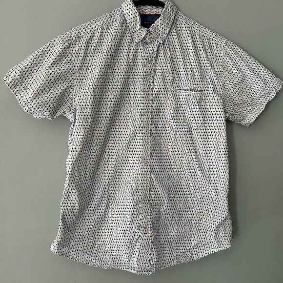 Geometrix Flamingo Short-sleeve Button-down - Picture 1 of 2